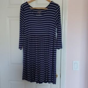 Arizona Causal Striped Dress with Elastic Waist